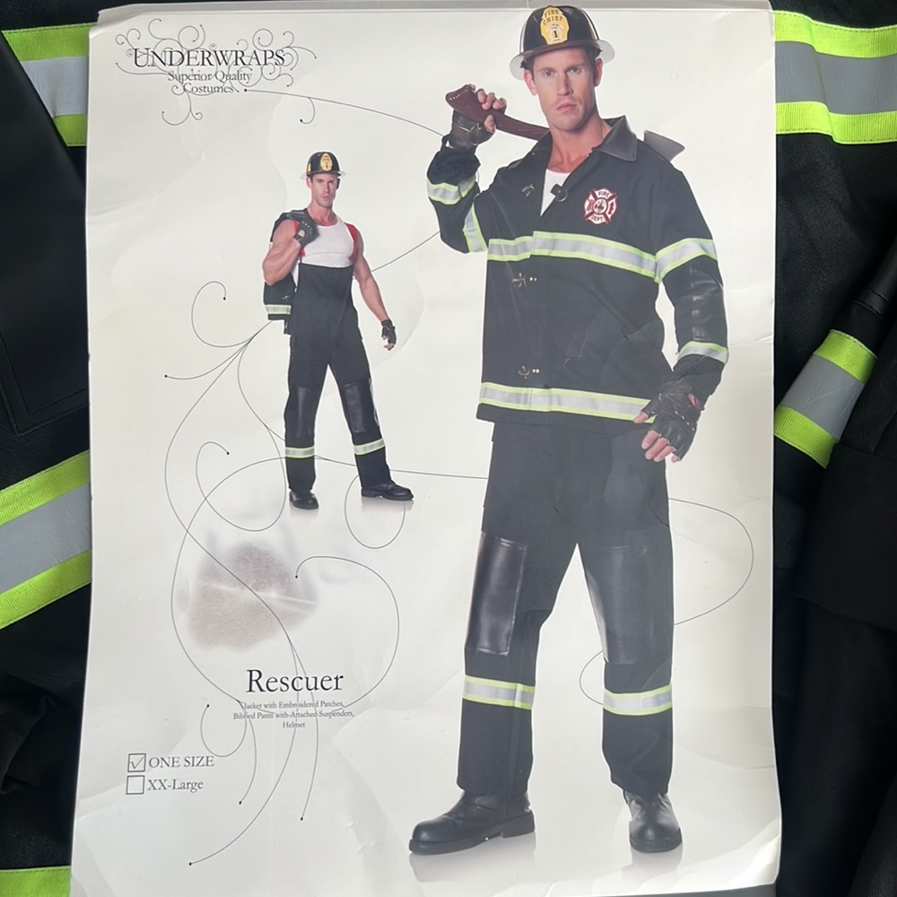 Underwraps Rescuer Fire Chief Male Costume -OS